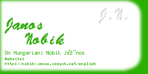janos nobik business card